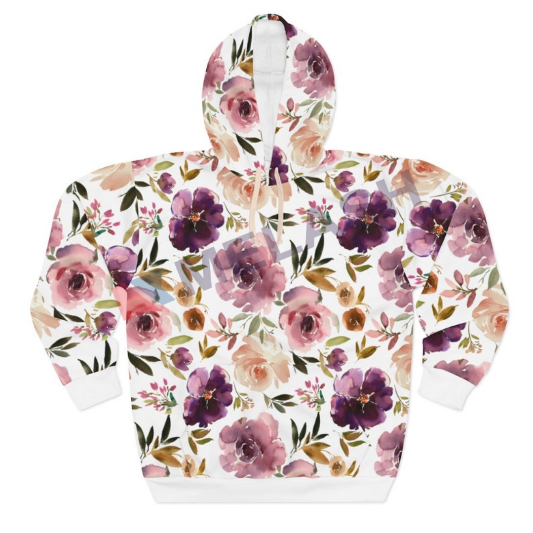 Oversized Floral Pullover Hoodie - Falling for Floral Unisex Hoodie