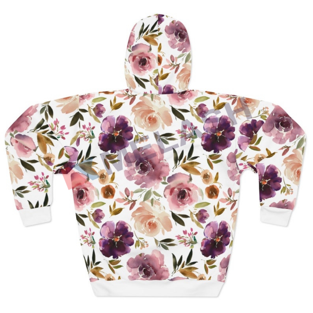 Oversized Floral Pullover Hoodie - Falling for Floral Unisex Hoodie - Image 2