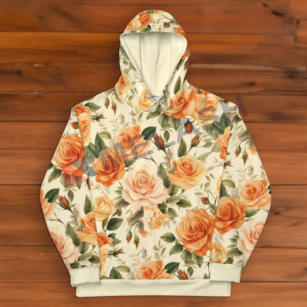Botanical Pullover Hoodie Gift Idea Floral Hooded