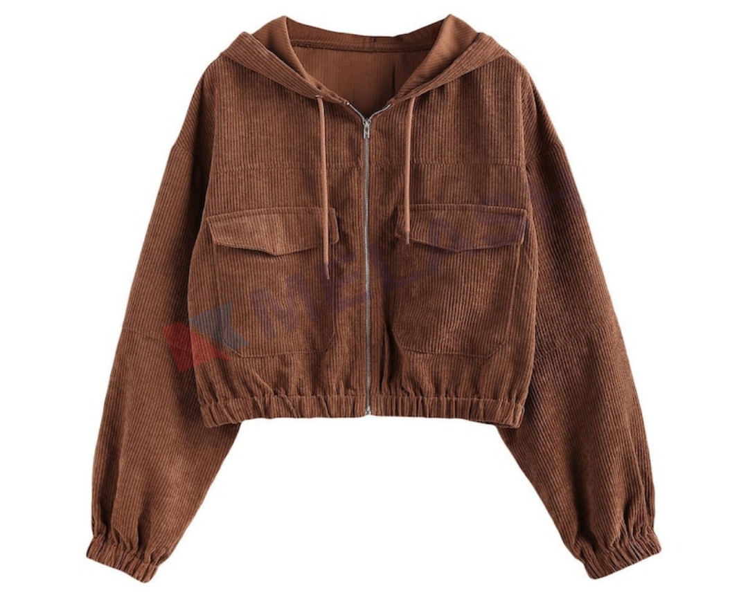 Corduroy Crop Top Hoodie,Corduroy Zip Up Hoodie Women