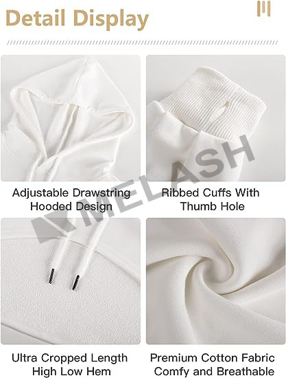 Crop Top Hoodies for Women Long Sleeve Pullover - Image 3