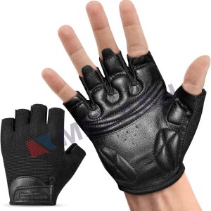 Workout Gloves with Synthetic Leather Palm, Black Gym Gloves for Weigh Lifting, Exercise, Fitness, Training, Pull ups, Both for Men and Women
