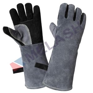 Leather Welding Gloves 932℉/500℃ Heat Resistant Pizza Oven Mitts Grill BBQ Fireplace Gloves for Men Women Grilling Cooking Baking Welder Ironworker Smoker Gifts