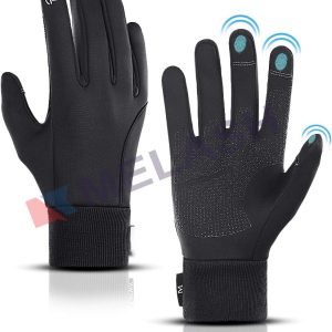 Winter Warm Gloves, Thermal Black Warm Gloves for Men Women Waterproof Touchscreen Non-Slip Freezer Gloves for Driving, Cycling,Hiking,Skating