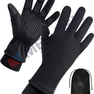 Winter Thermal Gloves Cycling Warm Gloves Cold Weather Sports Anti-Slip Windproof Gloves Men Women Touch Screen Riding Glove Hiking Driving Running Bike Jogging Gloves Unisex