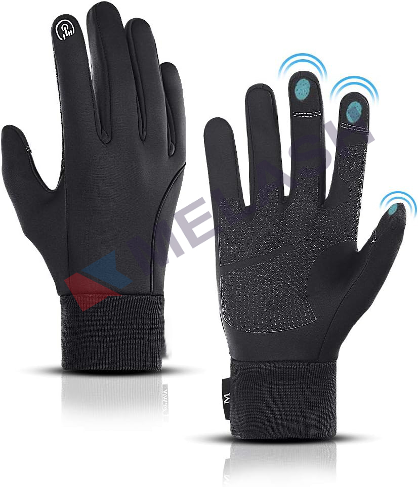 Winter Warm Gloves, Thermal Black Warm Gloves for Men Women Waterproof Touchscreen Non-Slip Freezer Gloves for Driving, Cycling,Hiking,Skating