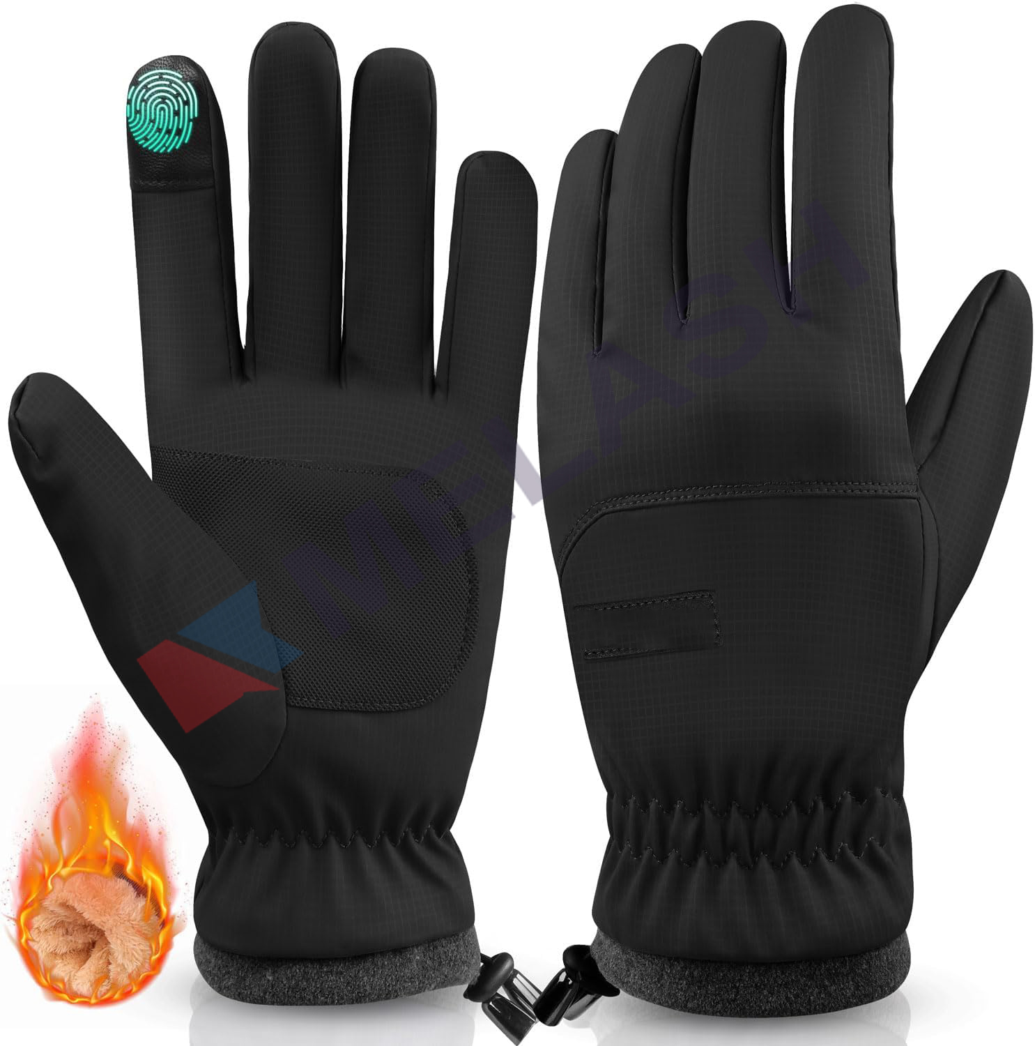 Winter Gloves Waterproof Windproof Mens Women - Warm Gloves Cold Weather, Touch Screen Fingers, Driving Biking Running of Hiking Glove