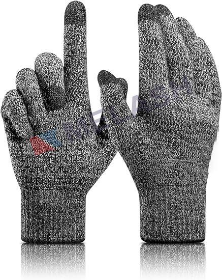 Winter Gloves For Men Women, Cold Weather Warm Touchscreen Glove Unisex - Non - slip Grip - Elastic Cuff - Knit Stretchy