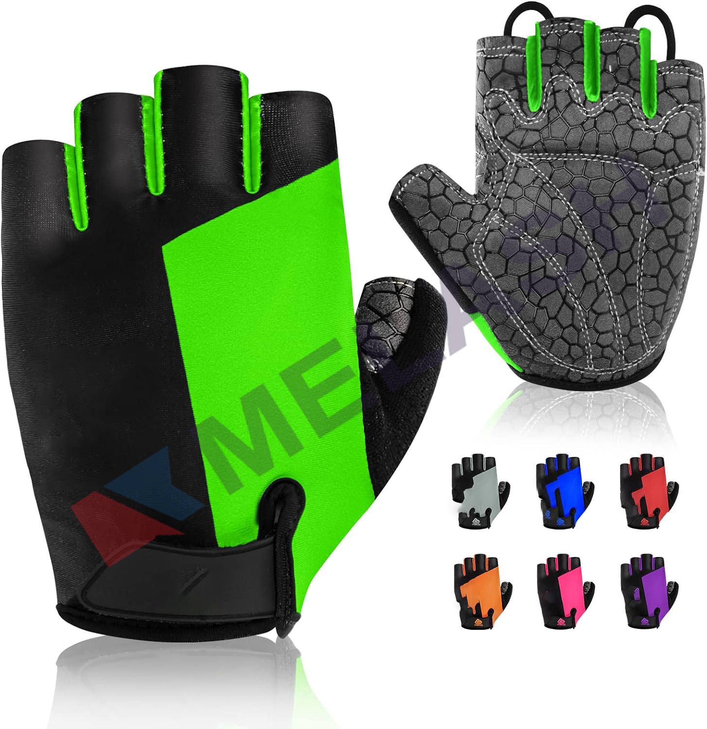 Bike Gloves Cycling Gloves Biking Gloves Bicycle Gloves for Men Women with Anti-Slip Shock-Absorbing Pad,Light Weight Half Finger Gloves for Cycling Workout Training Outdoor