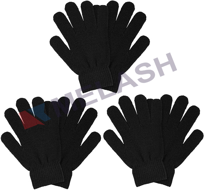 3 Pairs Winter Magic Gloves Adult Knit Gloves Warm Stretchy Knit Gloves One Size Fits Men Women Teens