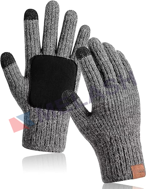 Winter Gloves Men Touchscreen Texting,Gloves for Men Knit Warm Anti-Slip,Gloves for Women Fleece Lined
