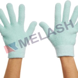 Cotton Moisturizing Gloves with Gel Lining - Dry Hands Treatment - 1 Pair Hydrating Cracked Hand Healing Gloves - Repair Rough, Chapped Skin Overnight (Fuzzy Mint Green)
