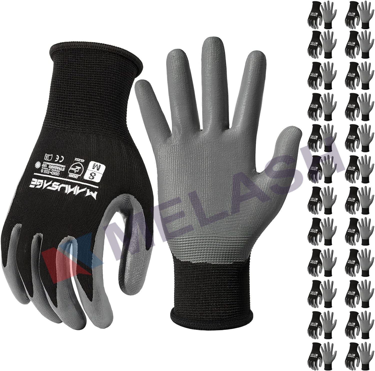 Premium Nylon Black Seamless Knit Glove