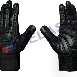 Workout Exercises (Full Fingers Black, Large)