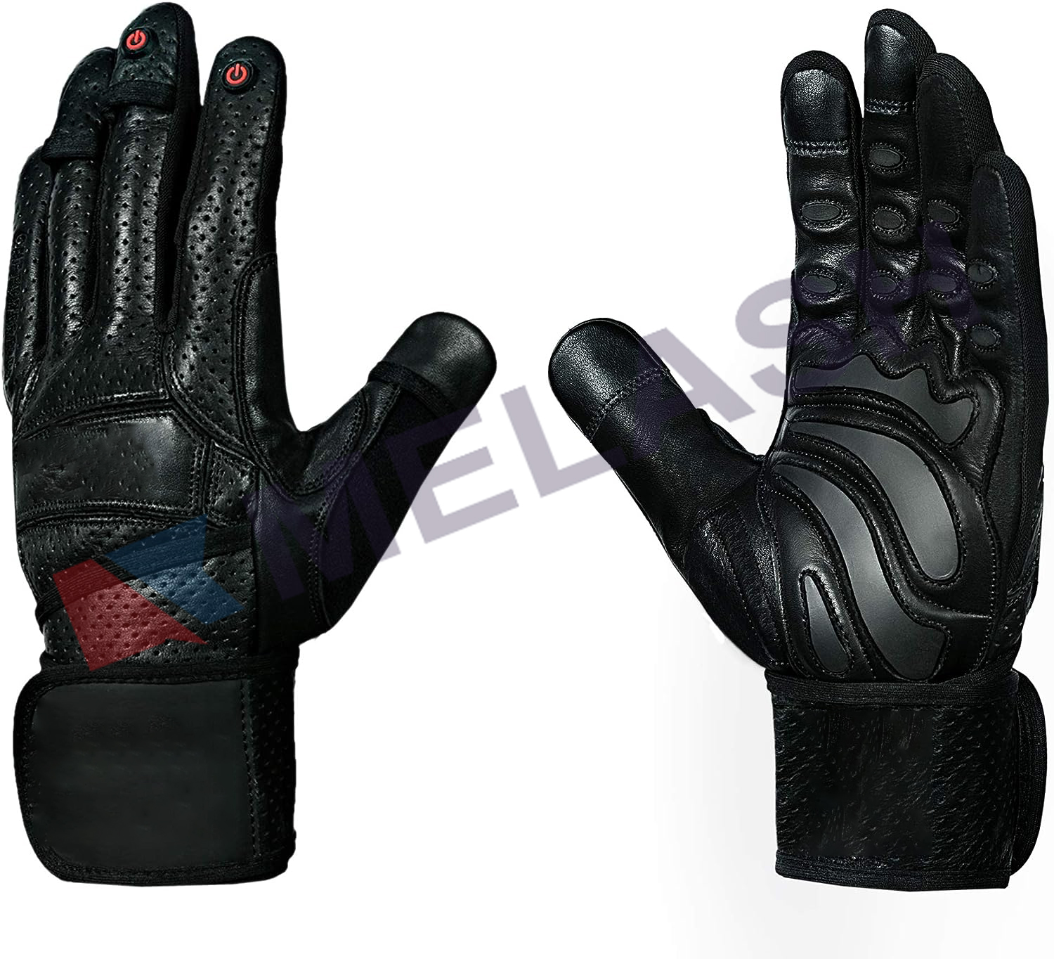 Workout Exercises (Full Fingers Black, Large)