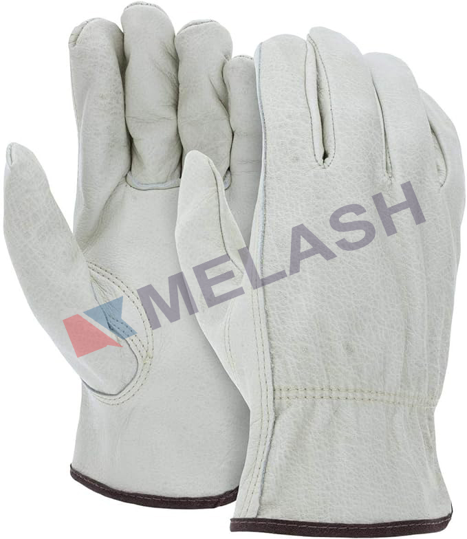 Leather Work Gloves I Driver Gloves for Truck Driving, Warehouse, Gardening
