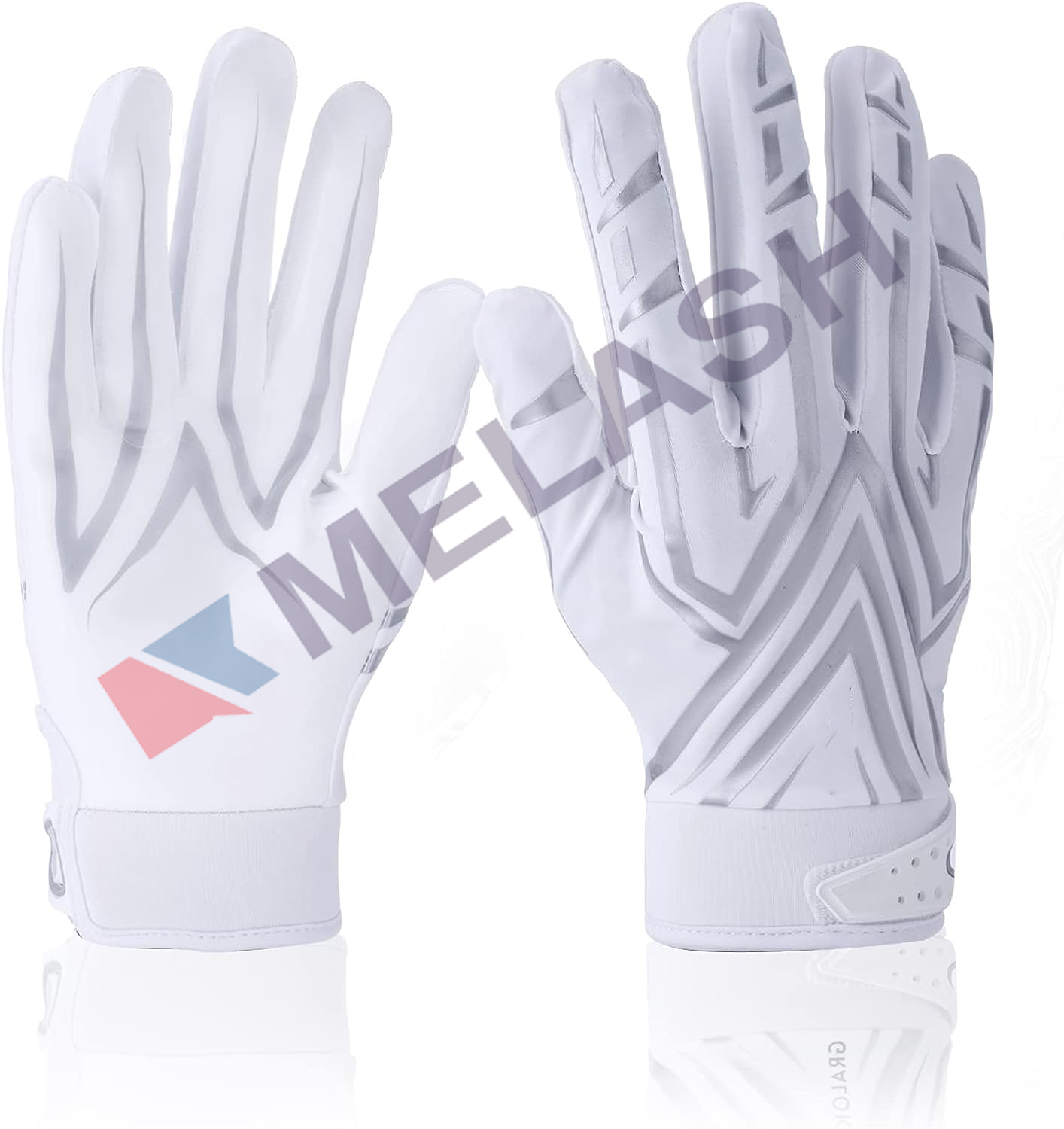 Football Gloves Men Women Boys, Youth Adult Football Receiver Gloves, Ultra Sticky Silicone Palm Tacky Grip Football Gloves, Enhanced Performance White Football Gloves for College