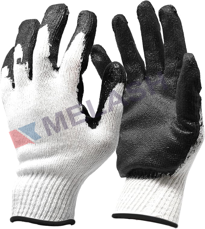 Economical PREMIUM Non-Slip Multi-Purpose Red, Blue Latex Rubber Palm Coated Work Safety Gloves