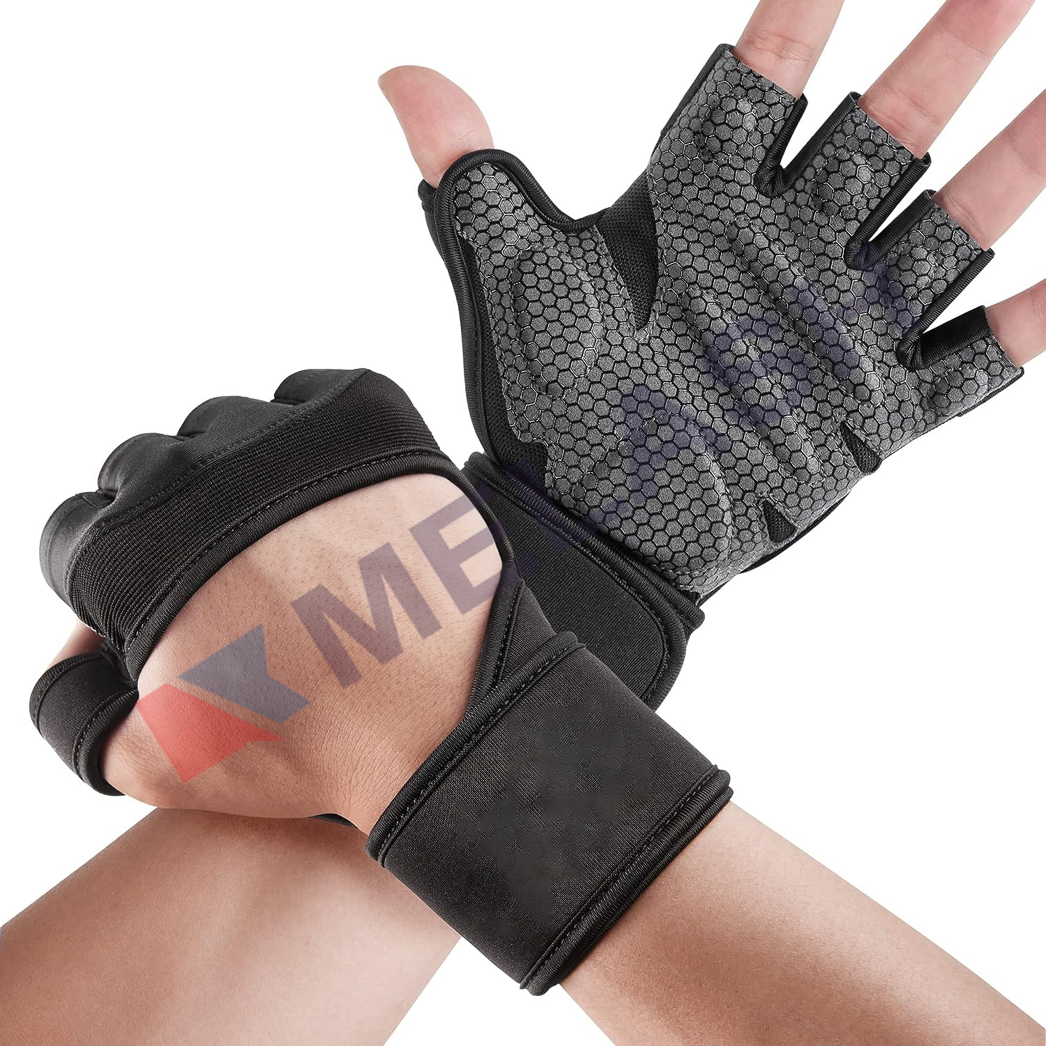 Workout Gym Gloves Full Finger with Wrist Wrap Support for Men Women, Full Palm Protection, for Lifting, Weightlifting, Training, Fitness, Hanging, Pull ups