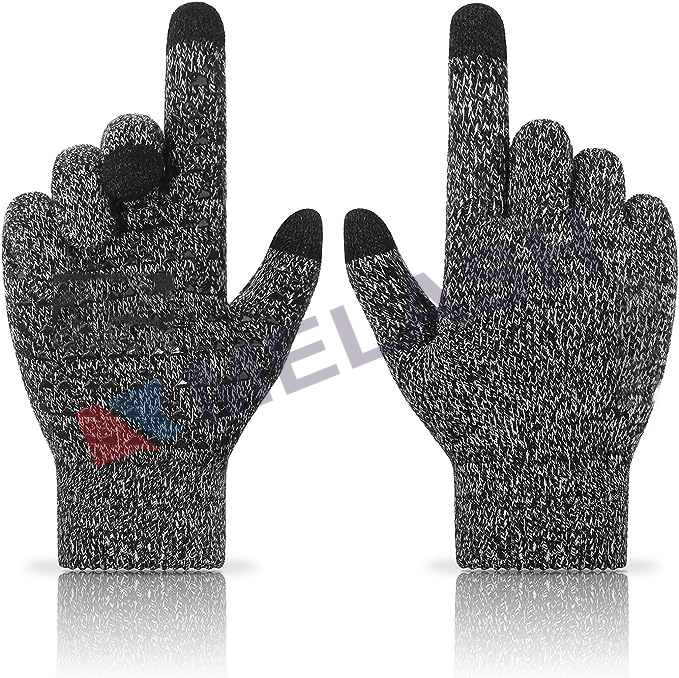 Winter Gloves for Men Women, Touch Screen Texting Warm Gloves with Thermal Soft Knit Lining,Elastic Cuff 3 Size Choice