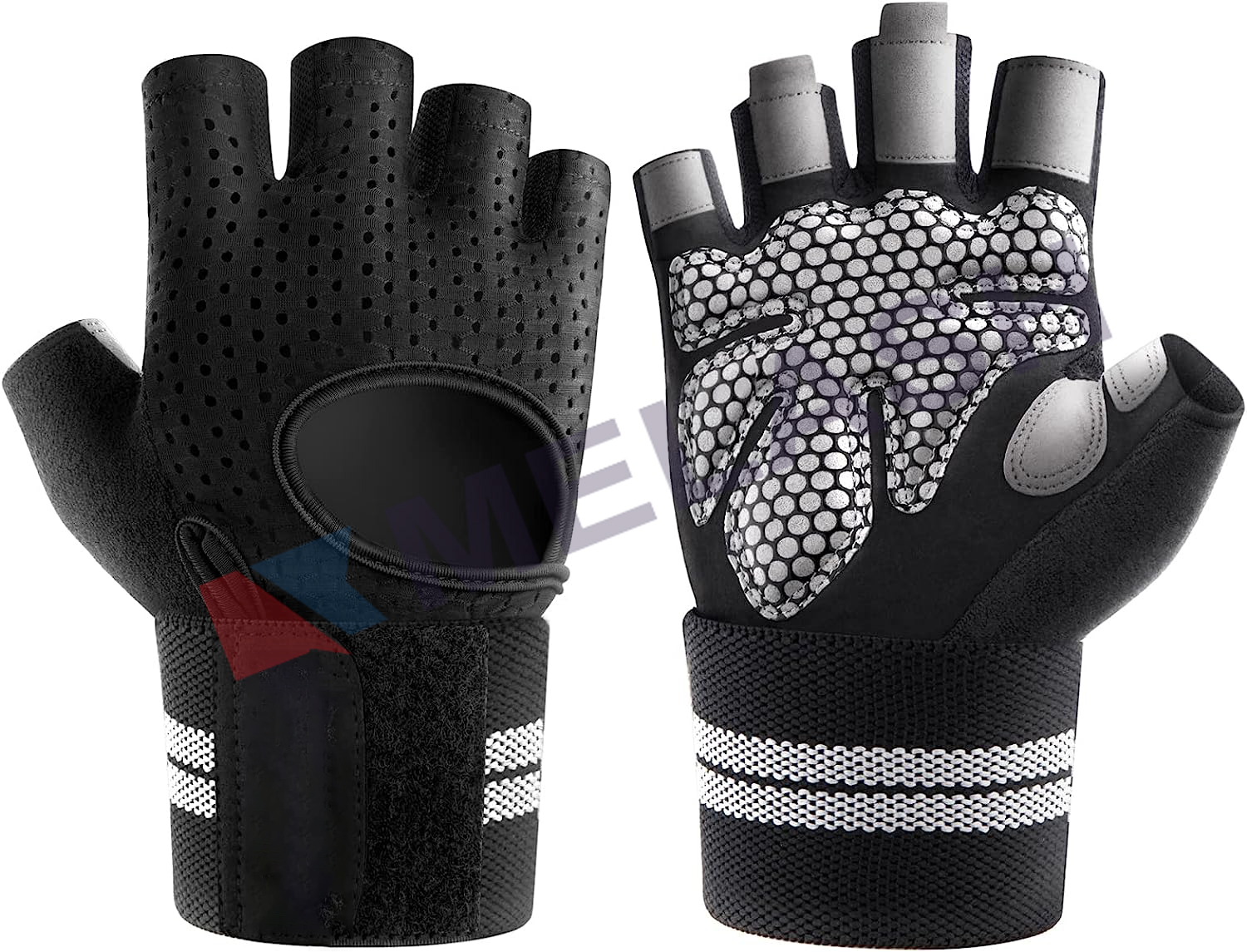 Workout Gloves Men and Women Weight Lifting Gloves with Wrist Wraps Support for Gym Training, Full Palm Protection for Fitness, Weightlifting, Exercise, Hanging, Pull ups