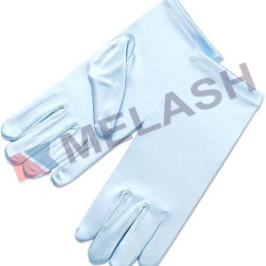 Girl's Shiny Stretch Satin Dress Gloves Wrist Length 2BL