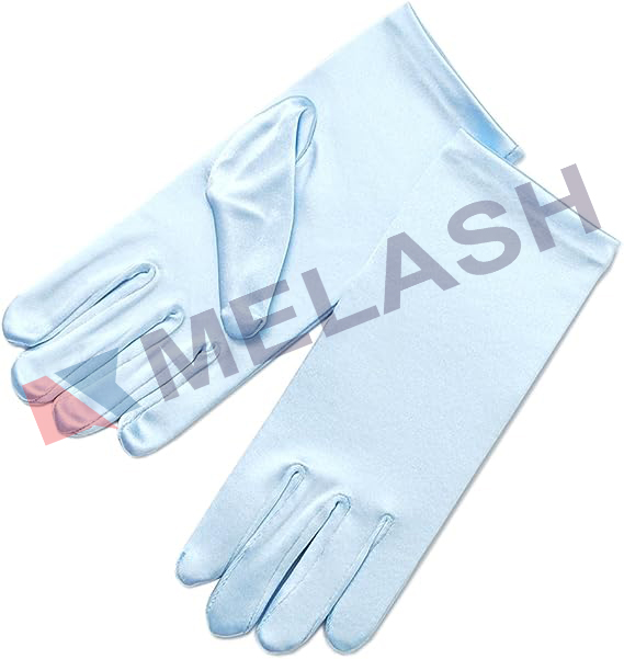 Girl's Shiny Stretch Satin Dress Gloves Wrist Length 2BL