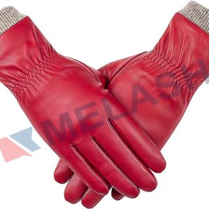 eather Gloves for Women, Wool Fleece Lined Warm Gloves, Touchscreen Texting Thick Thermal Snow Driving Gloves
