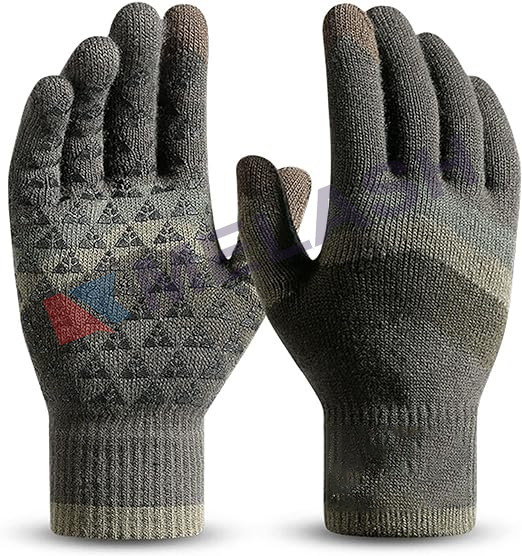 unisex Gloves for Men and Women, Touch Screen Anti-Slip Thermal Gloves with Elastic Cuff, Soft Knit Driving Gloves