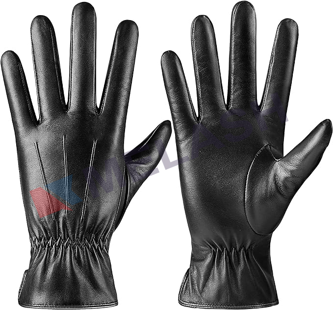 Womens Fashion Leather Gloves Warm Cashmere Lining Touchscreen Texting Windproof Driving Gloves