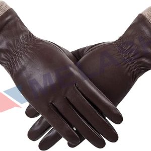 Leather Gloves for Women, Wool Fleece Lined Warm Gloves, Touchscreen Texting Thick Thermal Snow Driving Gloves