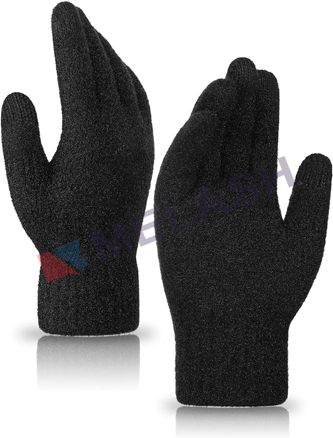 Winter Touchscreen Gloves Knit Warm Thick Thermal Soft Comfortable Wool Lining Elastic Cuff Texting for Women Men