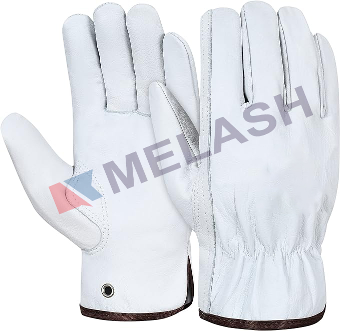 Leather Work Gloves Pack of 12 Pairs Warehouse Gardening Construction Gloves for Men Women Goat Skin Working Gloves