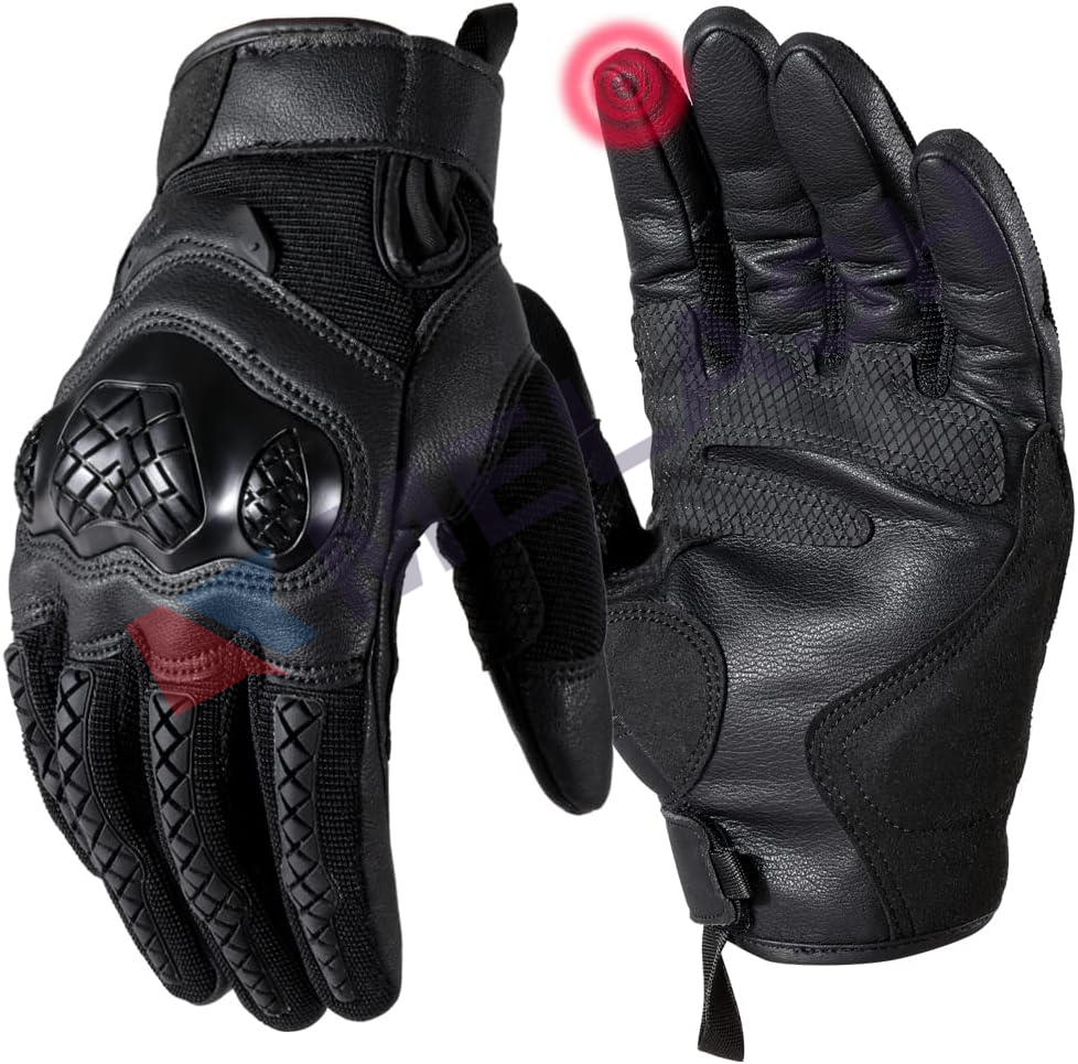 Motorcycle Tactical Gloves for Men-Upgraded Touch Screen Anti-Slip Palm Pads-Rubber Guard Protective