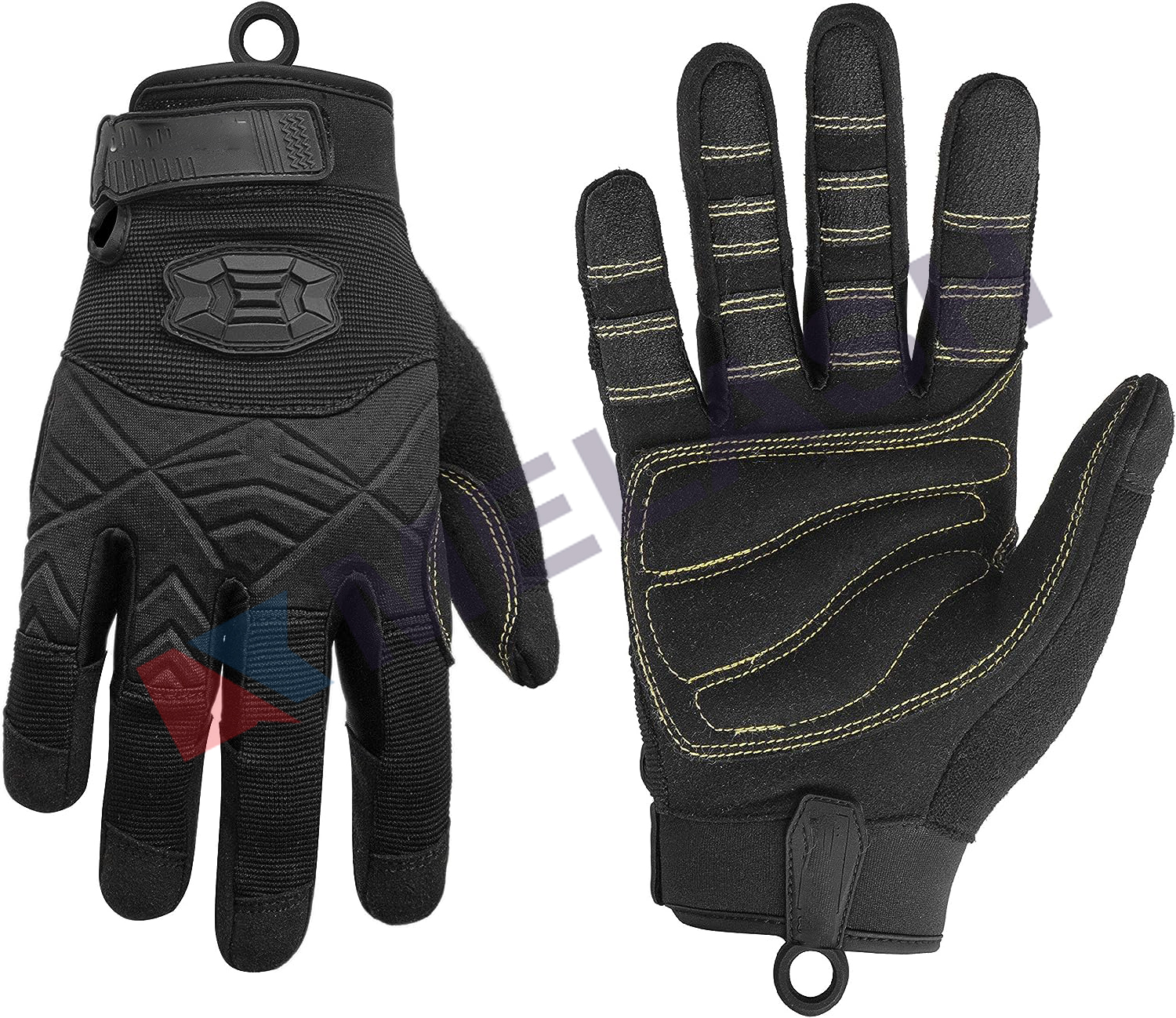 Full Finger Padded Palm Lightweight Breathable Climbing Rope Gloves for Climbers, Rock Climbing, Rescue, Adventure, Sailing, Kayaking, Outdoor Sports